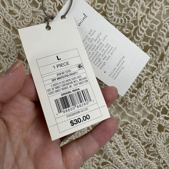 Boho Crochet Lace‎ Tank Top Cream A New Day Sleeveless L Lined Romantic Chic NWT - Picture 3 of 9